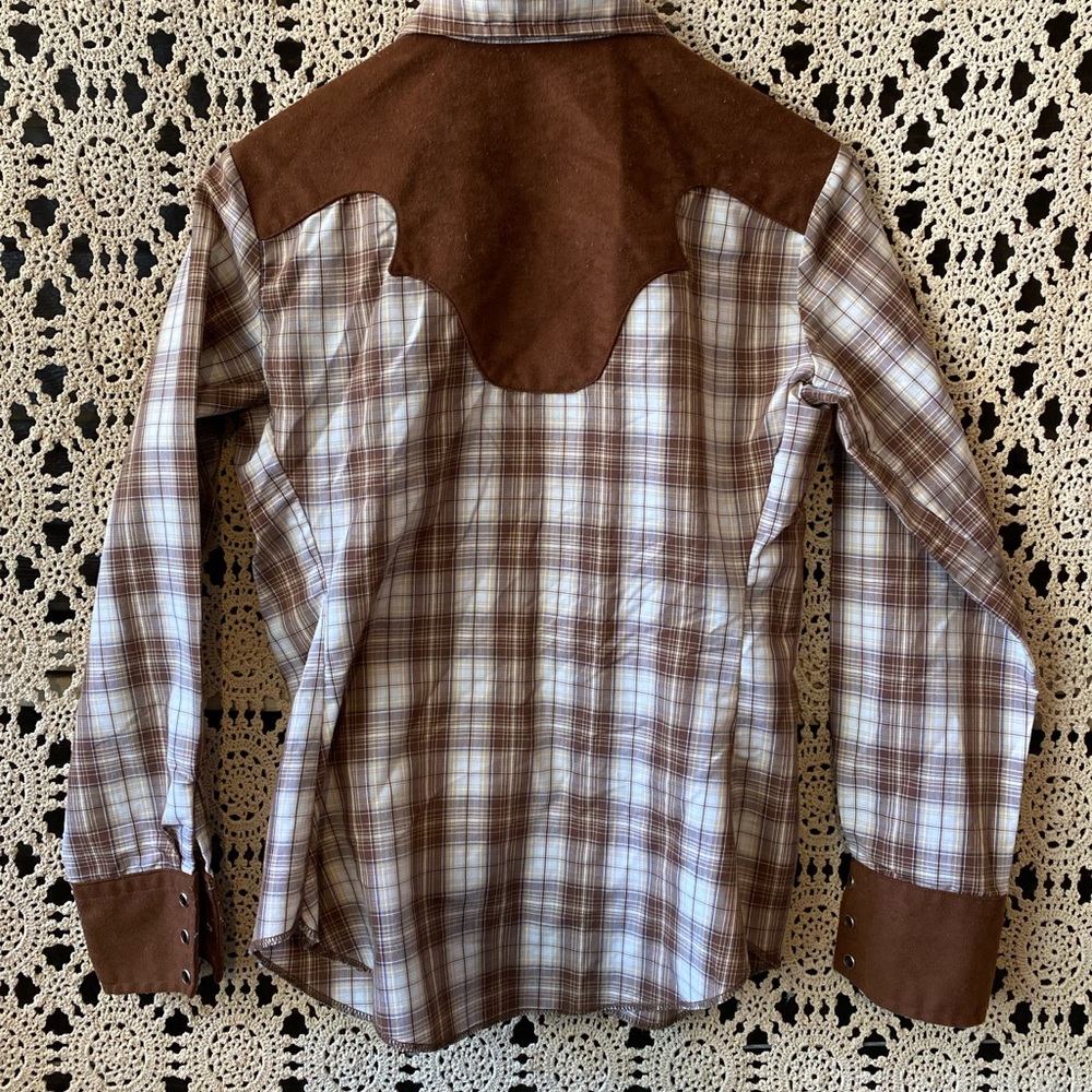 Vintage 70s Rodeo Miss America Snap Front Brown Western Shirt - Picture 6 of 8